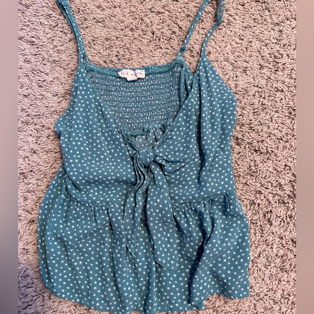 cute patterned tank with tie top